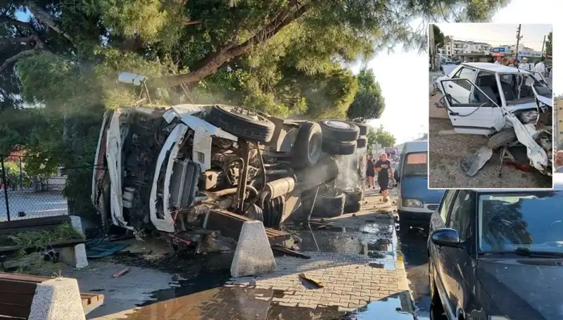 Freni Patlayan Kamyon Sıfır Toleransla Trafik Kazası Yaptı